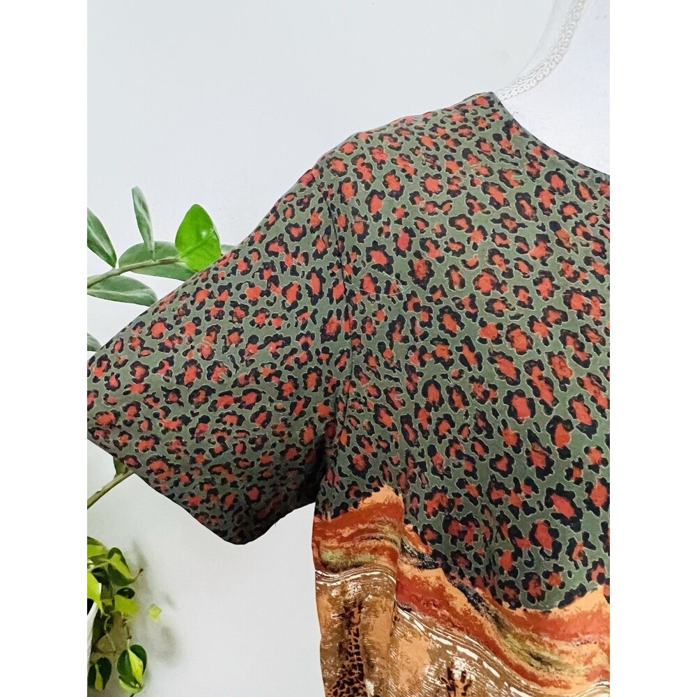 Vintage Robbie Bee Brown Giraffe Maxi Dress 2 Pc Set Safari Animal Print Size 10 - Picture 6 of 12